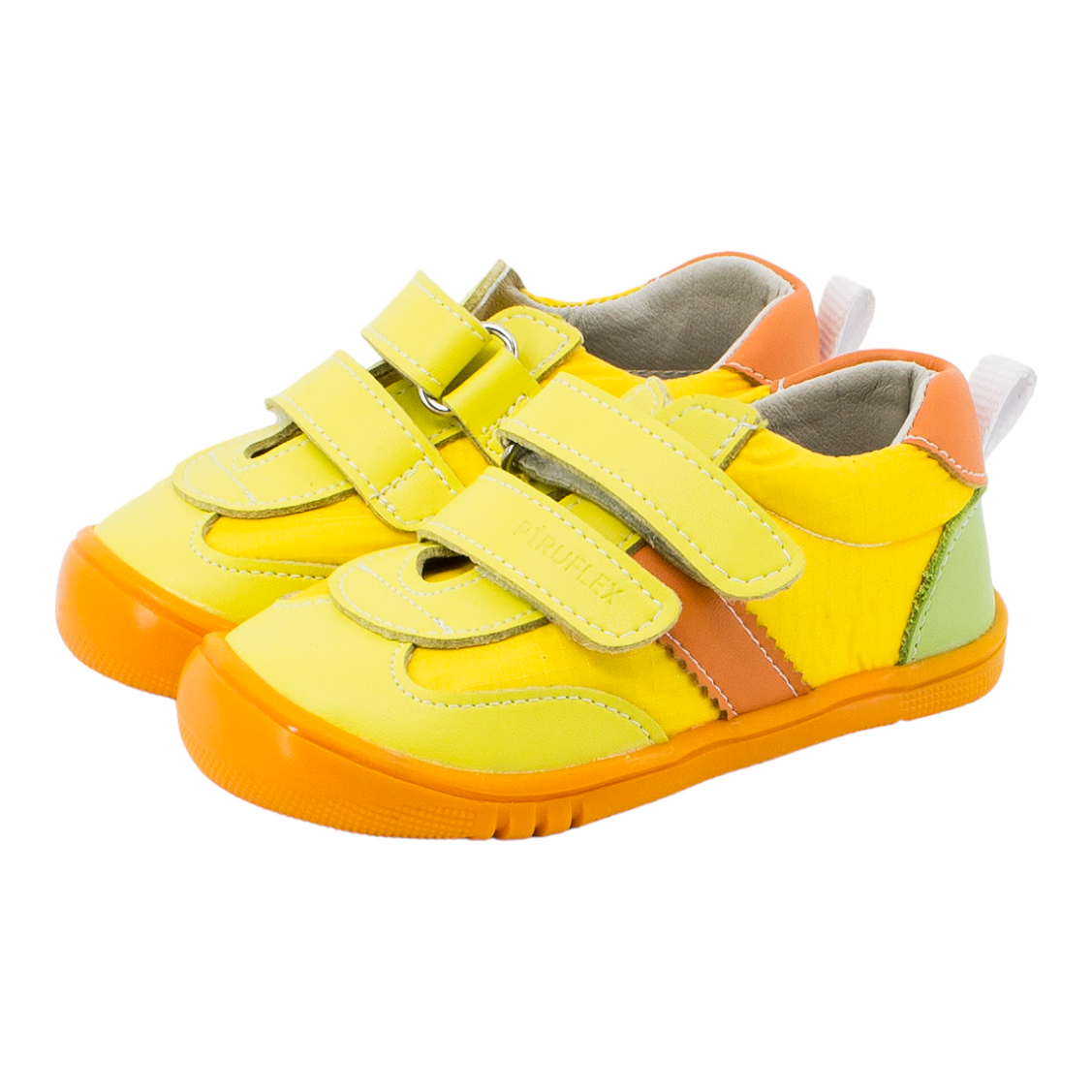 Zapato respetuoso vegano amarillo y naranja