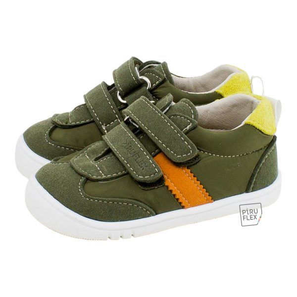 Zapato deportivo infantil respetuoso vegano kaky combi PIRUFLEX