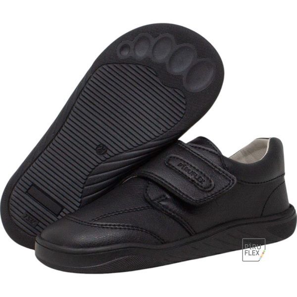 Zapato colegial infantil respetuoso vegano negro PIRUFLEX