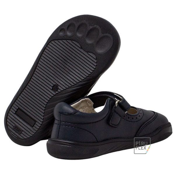 Zapato colegial infantil respetuoso vegano negro PIRUFLEX