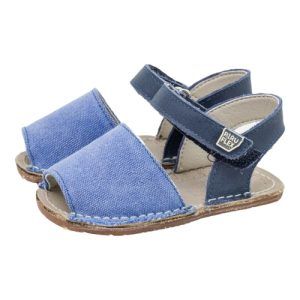 menorquina respetuosa piel y lino azul PIRUFLEX