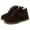 Botas de vestir respetuosas niño Piruflex 176S en marrón, piel reciclada con velcro, vista lateral