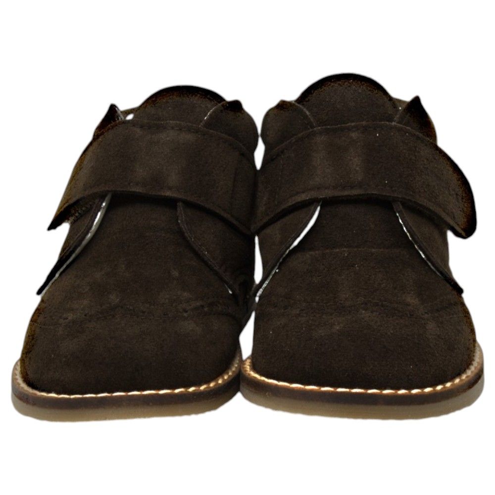 Botas de vestir respetuosas niño Piruflex 176S en marrón, piel reciclada con velcro, vista lateral