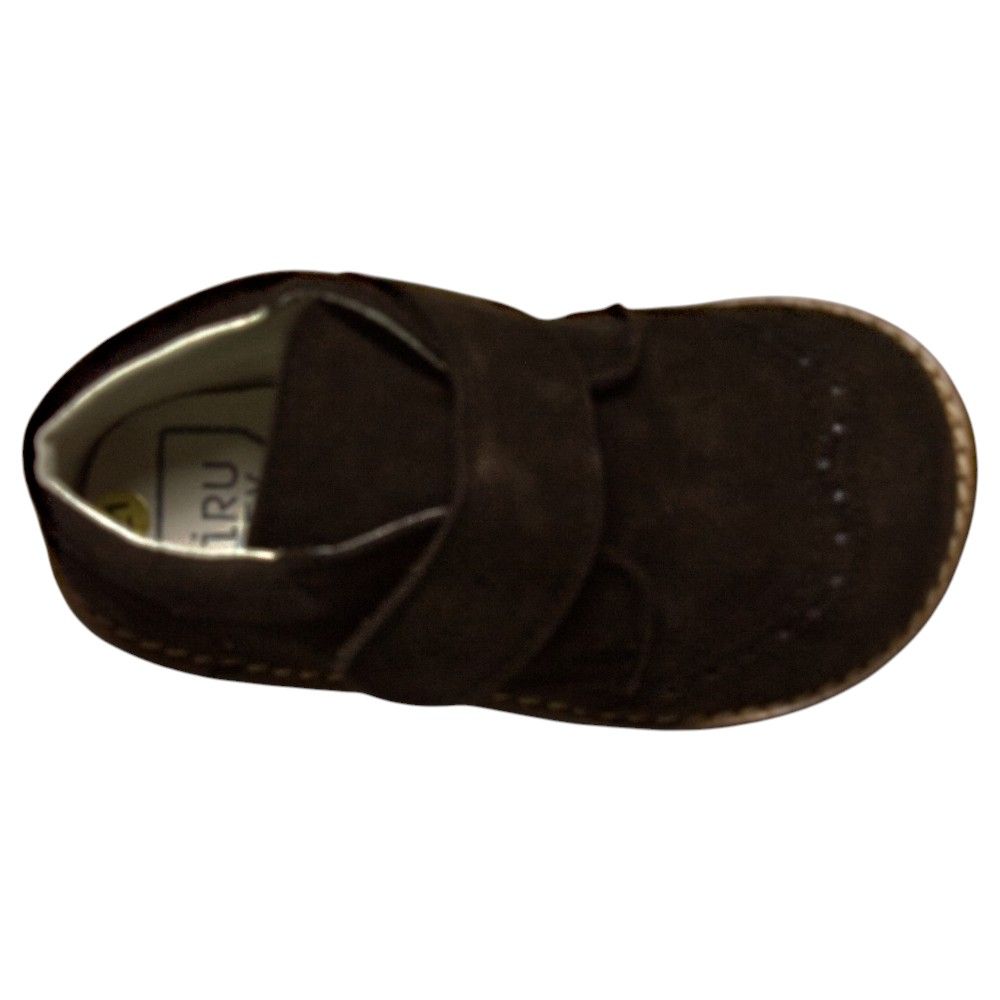 Botas de vestir respetuosas niño Piruflex 176S en marrón, piel reciclada con velcro, vista lateral
