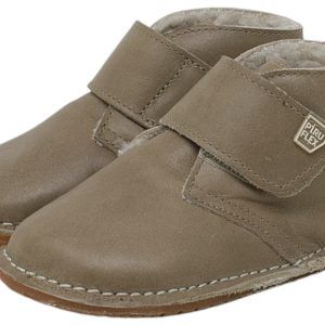 Botas respetuosas invierno bebé Piruflex 2010 en taupe, piel con forro de borreguillo, vista lateral