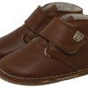 Botas respetuosas invierno bebé piel Piruflex 2010 — Cuero Botas respetuosas invierno bebé Piruflex 2010 en cuero, piel con forro de borreguillo, vista lateral