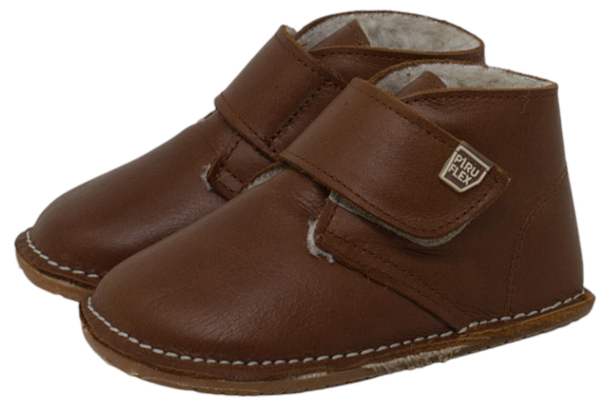 Botas respetuosas invierno bebé piel Piruflex 2010 — Cuero Botas respetuosas invierno bebé Piruflex 2010 en cuero, piel con forro de borreguillo, vista lateral