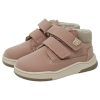 Botas respetuosas niña en piel rosa Piruflex 4006 con doble velcro