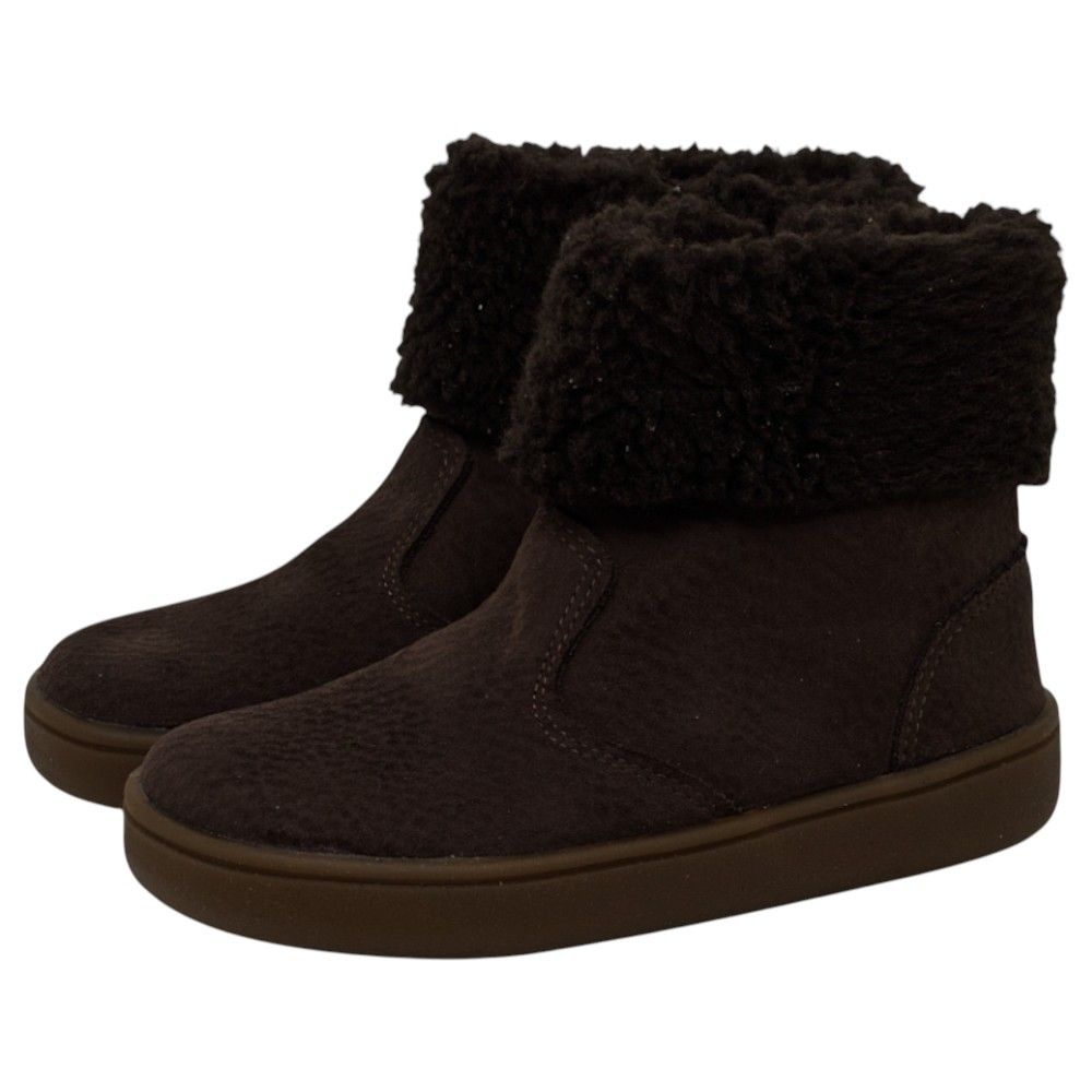 Botas de invierno respetuosas niña con cuello de pelo 7005 — Marrón Botas de invierno respetuosas niña 7005 en marrón con cuello de pelo