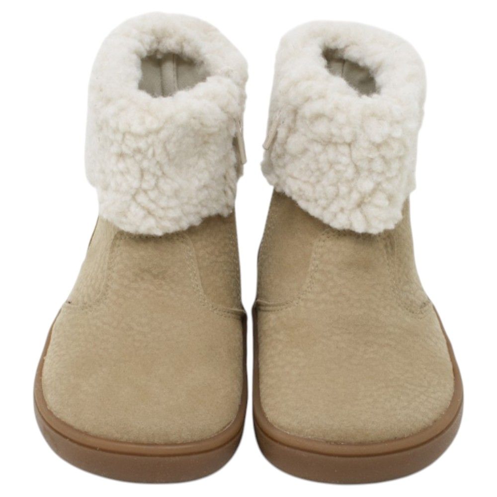 Botas de invierno respetuosas niña con cuello de pelo 7005 — Beig Botas de invierno respetuosas niña 7005 beig con cuello de pelo