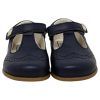 Zapatos respetuosos bebé pepito Piruflex en marino, piel con tira de velcro, vista lateral