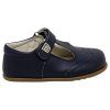 Zapatos respetuosos bebé pepito Piruflex en marino, piel con tira de velcro, vista lateral