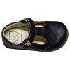Zapatos respetuosos bebé pepito Piruflex en marino, piel con tira de velcro, vista lateral