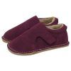 Zapatos respetuosos niños invierno en piel Piruflex — Burdeos Zapatos respetuosos niños invierno Piruflex en burdeos, piel con doble velcro, vista lateral