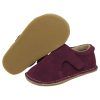 Zapatos respetuosos niños invierno en piel Piruflex — Burdeos Zapatos respetuosos niños invierno Piruflex en burdeos, piel con doble velcro, vista lateral