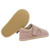 Zapatos respetuosos niños invierno Piruflex en rosa, piel con doble velcro, vista lateral