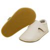 Zapatos respetuosos niños invierno Piruflex en hueso, microfibra con velcro, vista lateral