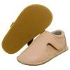 Zapatos respetuosos niños invierno Piruflex en nude, microfibra con velcro, vista lateral