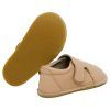Zapatos respetuosos niños invierno Piruflex en nude, microfibra con velcro, vista lateral