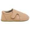Zapatos respetuosos niños invierno Piruflex en nude, microfibra con velcro, vista lateral