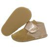 Botines respetuosos niña invierno en piel con forro de pelo — Dorado Botines respetuosos niña invierno Piruflex en dorado, piel con velcro, vista lateral
