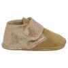 Botines respetuosos niña invierno en piel con forro de pelo — Dorado Botines respetuosos niña invierno Piruflex en dorado, piel con velcro, vista lateral