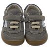 Deportivas respetuosas niños invierno Piruflex en gris, microfibra con velcro, vista lateral