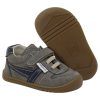 Deportivas respetuosas niños invierno Piruflex en gris, microfibra con velcro, vista lateral