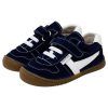 Deportivas respetuosas niños invierno Piruflex en marino, microfibra con velcro, vista lateral