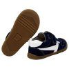 Deportivas respetuosas niños invierno Piruflex en marino, microfibra con velcro, vista lateral