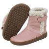 Botas respetuosas niños pelo en piel y velcro Piruflex — Rosa Botas respetuosas niños pelo Piruflex en rosa, piel con velcro y detalle de pelo, vista lateral