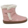 Botas respetuosas niños pelo en piel y velcro Piruflex — Rosa Botas respetuosas niños pelo Piruflex en rosa, piel con velcro y detalle de pelo, vista lateral