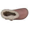 Botas respetuosas niños pelo en piel y velcro Piruflex — Rosa Botas respetuosas niños pelo Piruflex en rosa, piel con velcro y detalle de pelo, vista lateral