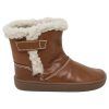 Botas respetuosas niños pelo en piel y velcro Piruflex — Marrón Botas respetuosas niños pelo Piruflex en marrón, piel con velcro y detalle de pelo, vista lateral