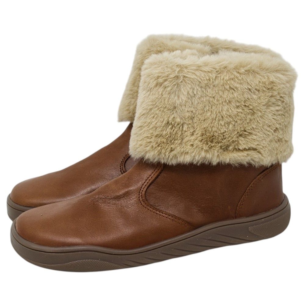 Piruflex Botas respetuosas niños cuello pelo en piel Piruflex in Marrón, barefoot shoe